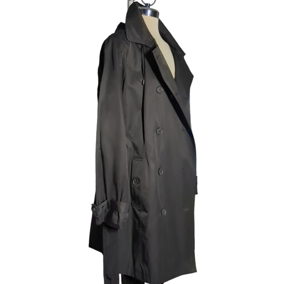 *New* Luxury Michael Kors Black Brested Trench Hoodie Coat Size XL - Picture 12 of 16